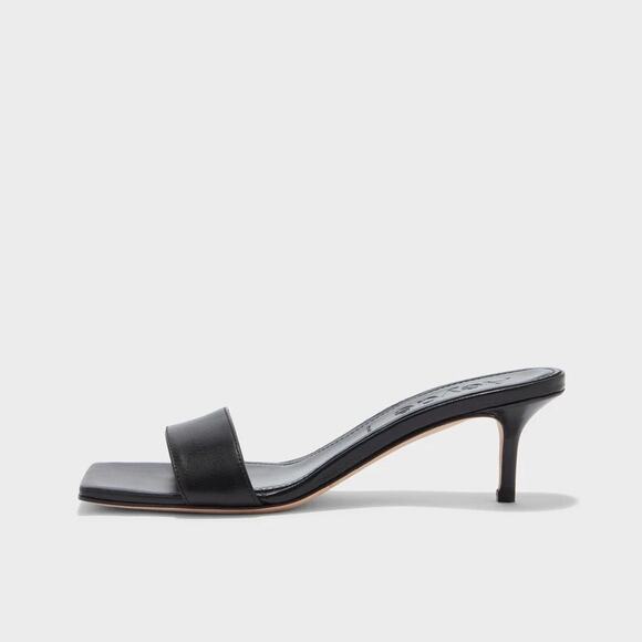 Aeyde Ilvy Leather Mules Black Kitten Heel Size 38 EU 8 US - Picture 2 of 7